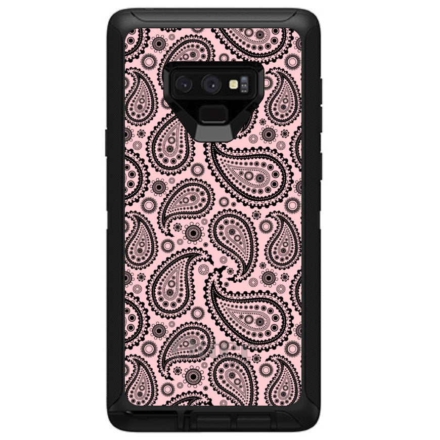 Black & Pink Paisley OtterBox Defender Case for iPhone & Galaxy, view 16