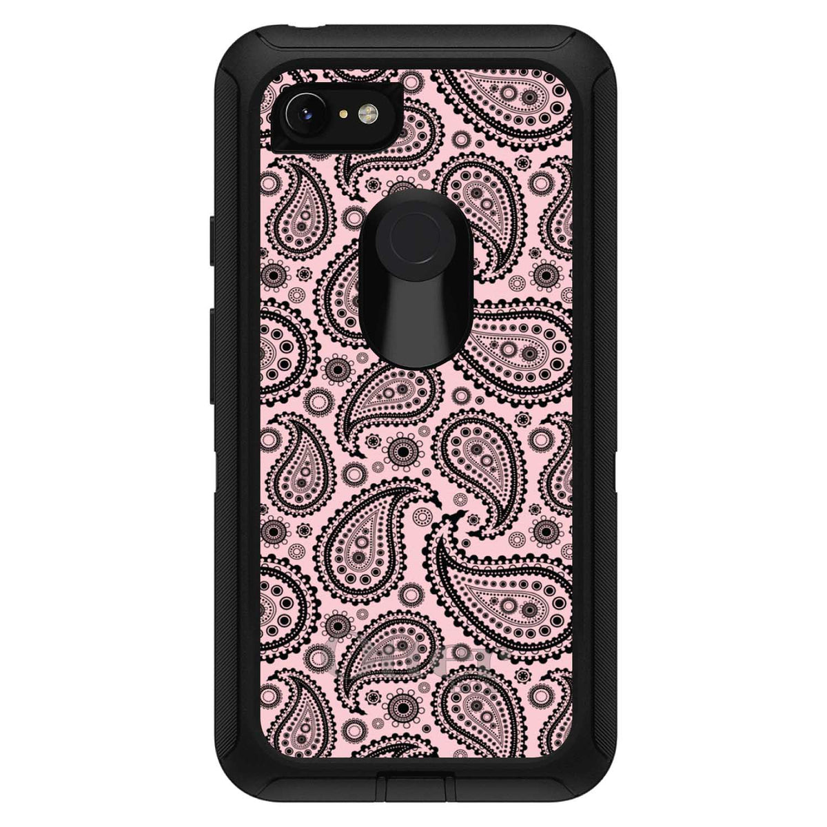 Black & Pink Paisley OtterBox Defender Case for iPhone & Galaxy, view 18