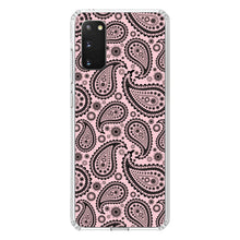 DistinctInk® Clear Shockproof Hybrid Case for Apple iPhone / Samsung Galaxy / Google Pixel - Black & Pink Paisley