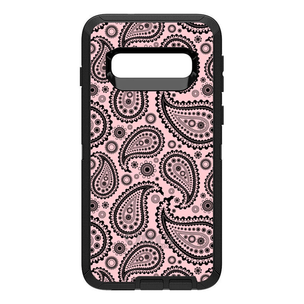 Black & Pink Paisley OtterBox Defender Case for iPhone & Galaxy, view 9