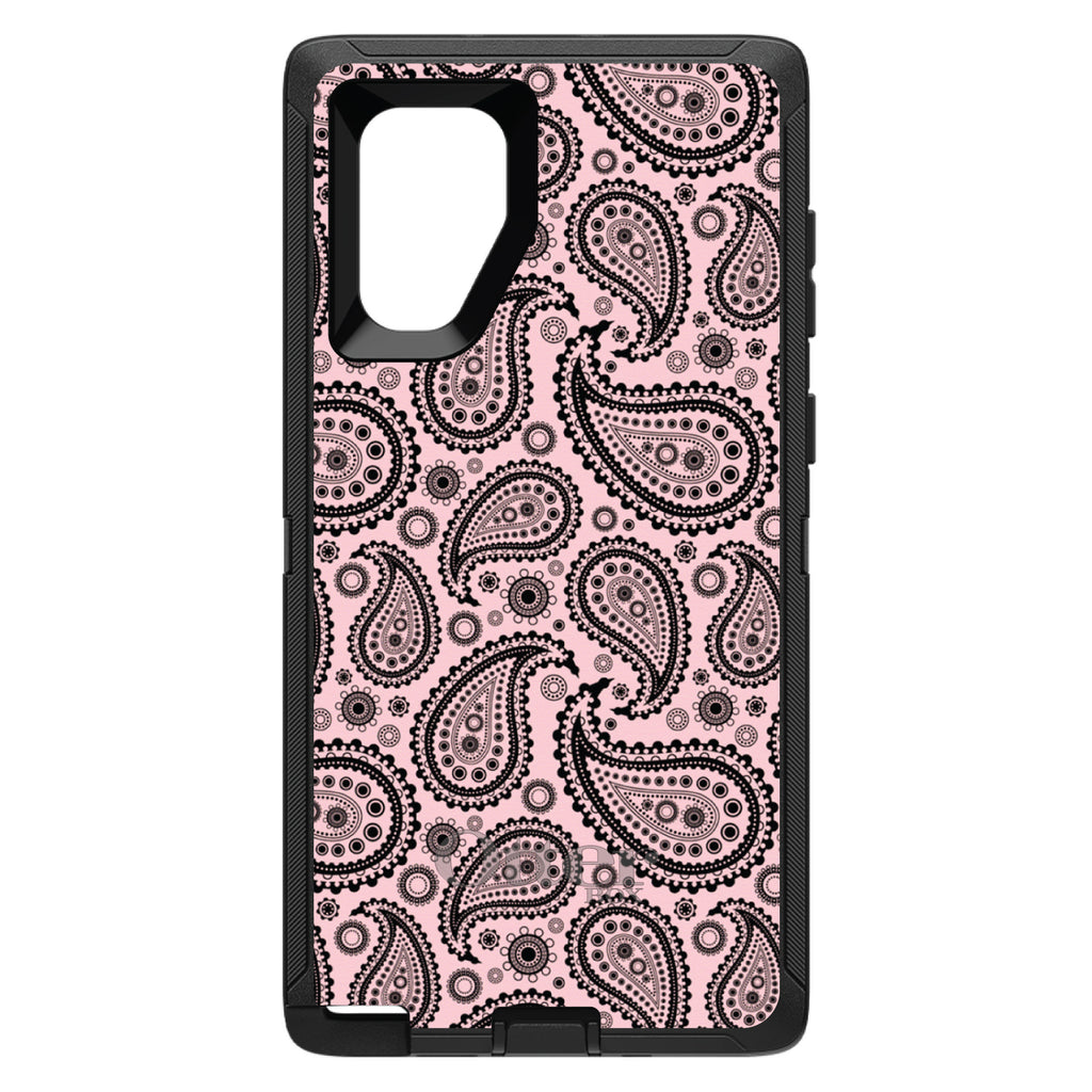 Black & Pink Paisley OtterBox Defender Case for iPhone & Galaxy, view 14