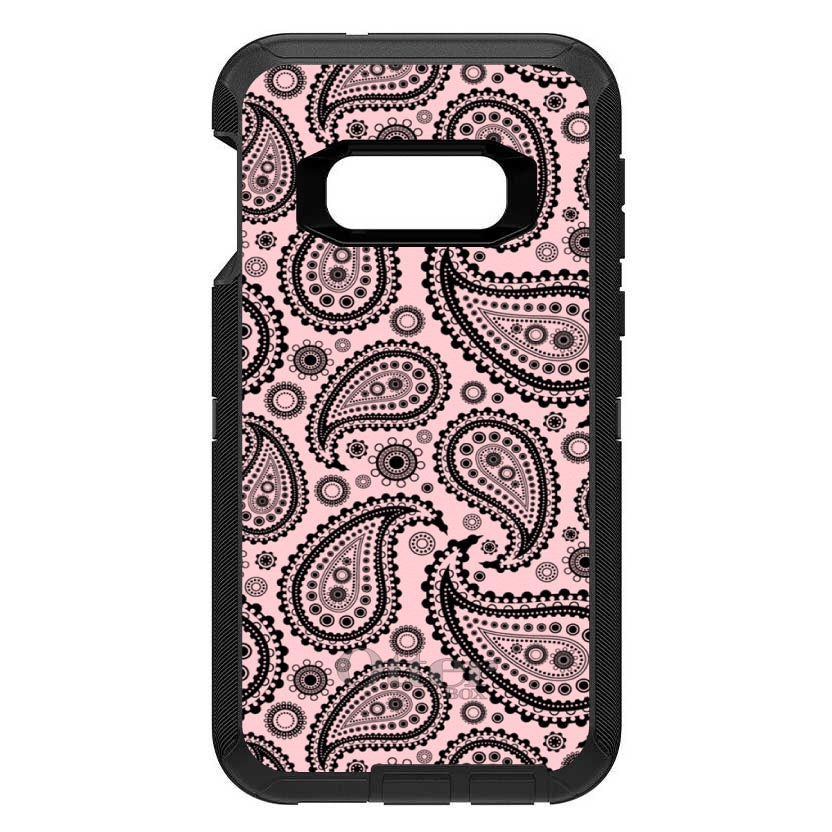 Black & Pink Paisley OtterBox Defender Case for iPhone & Galaxy, view 10