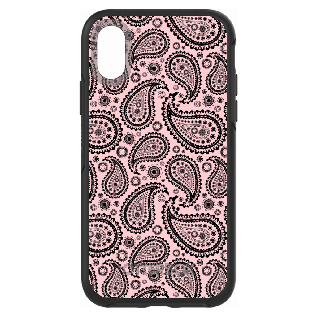 Black & Pink Paisley OtterBox Symmetry Case for iPhone & Galaxy, view 4