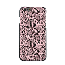DistinctInk® Hard Plastic Snap-On Case for Apple iPhone or Samsung Galaxy - Black & Pink Paisley