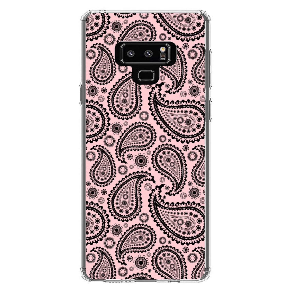 Black & Pink Paisley Clear Shockproof iPhone Case, view 11