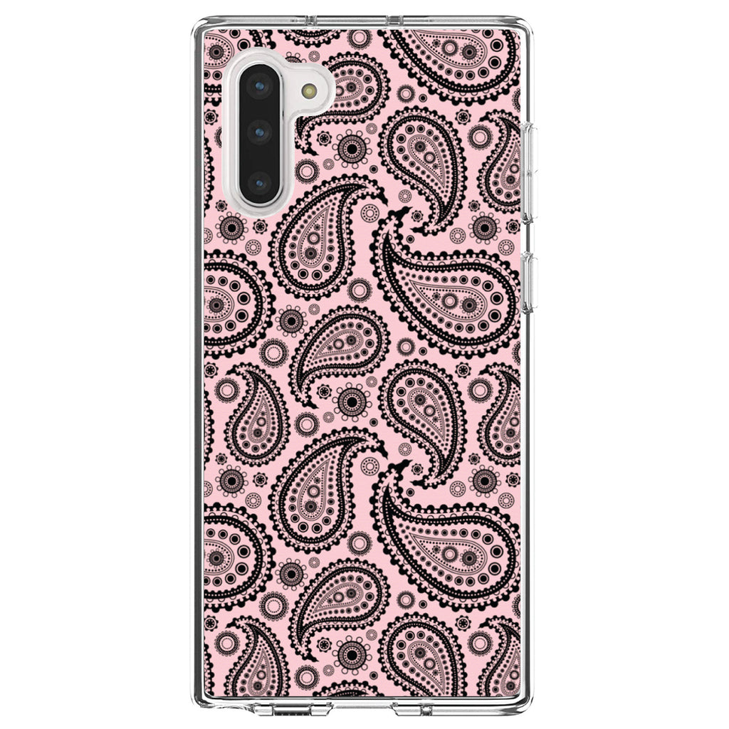 Black & Pink Paisley Clear Shockproof iPhone Case, view 9
