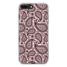 DistinctInk® Clear Shockproof Hybrid Case for Apple iPhone / Samsung Galaxy / Google Pixel - Black & Pink Paisley