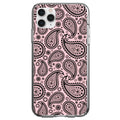 Black & Pink Paisley Clear Shockproof iPhone Case