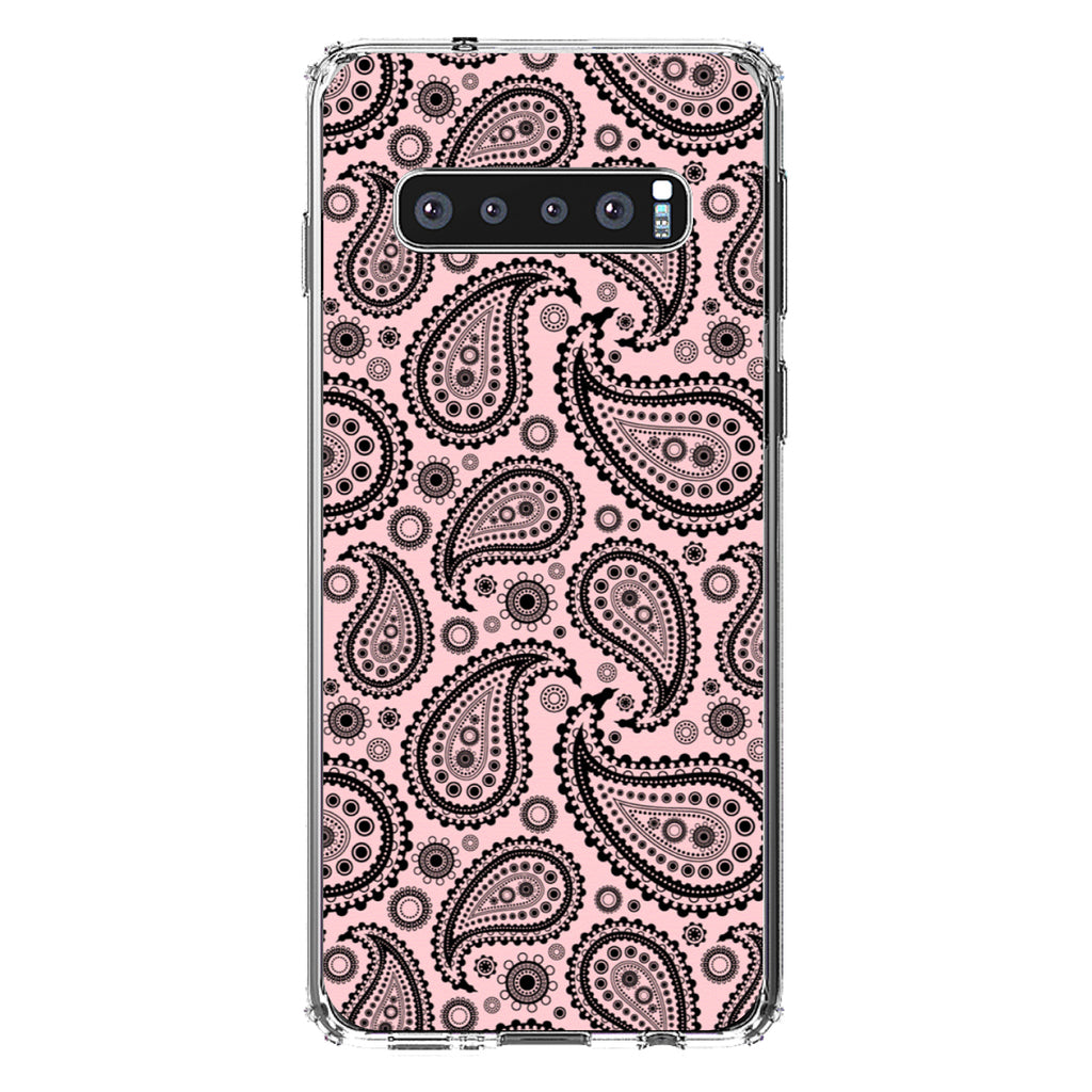Black & Pink Paisley Clear Shockproof iPhone Case, view 16