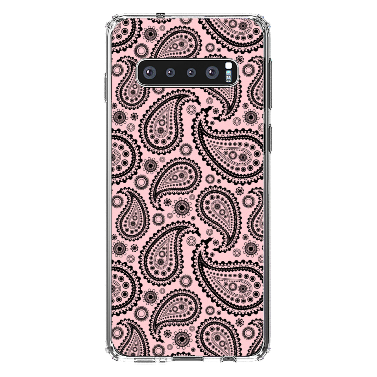 Black & Pink Paisley Clear Shockproof iPhone Case, view 16