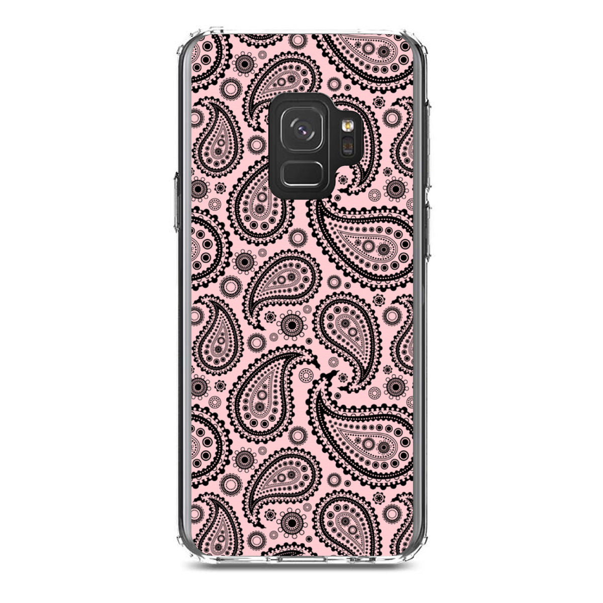 Black & Pink Paisley Clear Shockproof iPhone Case, view 19