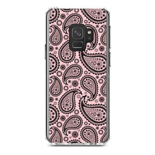 DistinctInk® Clear Shockproof Hybrid Case for Apple iPhone / Samsung Galaxy / Google Pixel - Black & Pink Paisley