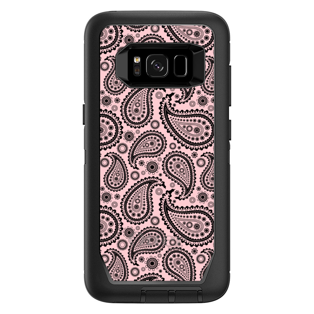 Black & Pink Paisley OtterBox Defender Case for iPhone & Galaxy, view 12