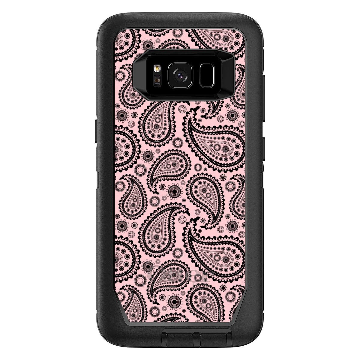Black & Pink Paisley OtterBox Defender Case for iPhone & Galaxy, view 12