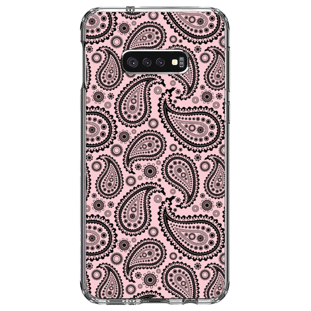 Black & Pink Paisley Clear Shockproof iPhone Case, view 18