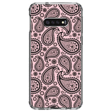 DistinctInk® Clear Shockproof Hybrid Case for Apple iPhone / Samsung Galaxy / Google Pixel - Black & Pink Paisley