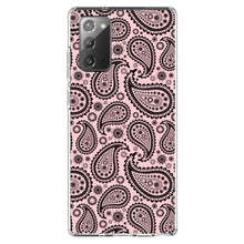 DistinctInk® Clear Shockproof Hybrid Case for Apple iPhone / Samsung Galaxy / Google Pixel - Black & Pink Paisley