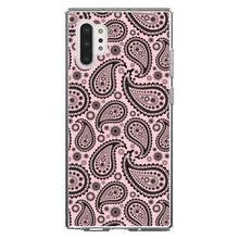 DistinctInk® Clear Shockproof Hybrid Case for Apple iPhone / Samsung Galaxy / Google Pixel - Black & Pink Paisley