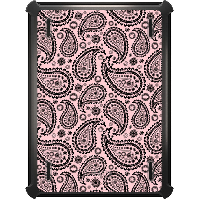 DistinctInk™ OtterBox Defender Series Case for Apple iPad / iPad Pro / iPad Air / iPad Mini - Black & Pink Paisley