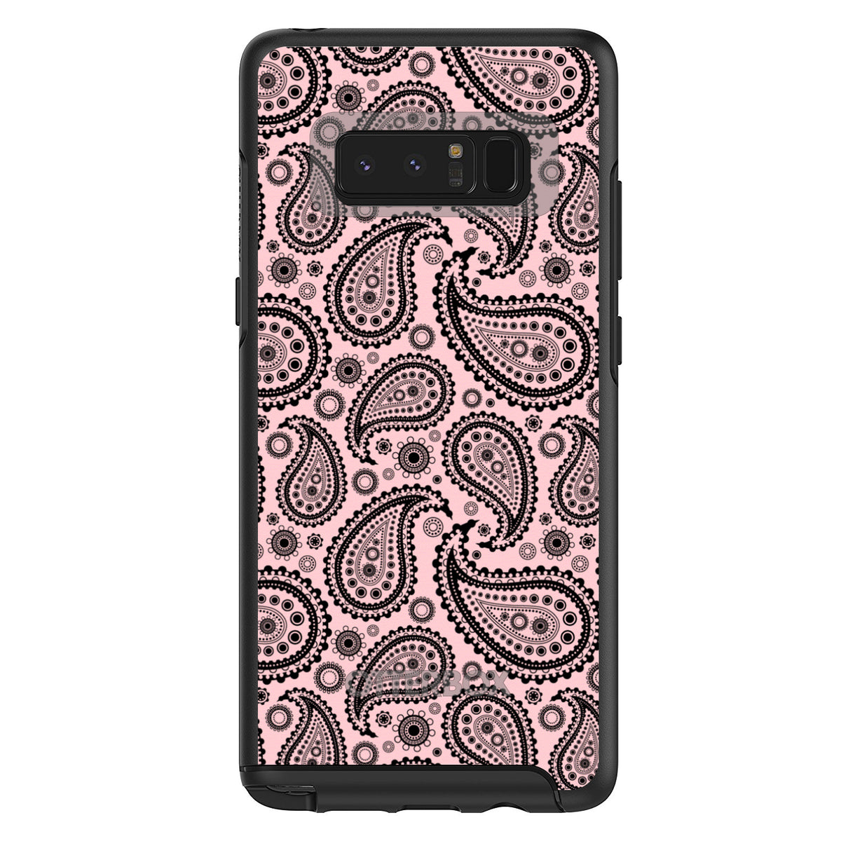 Black & Pink Paisley OtterBox Symmetry Case for iPhone & Galaxy, view 14