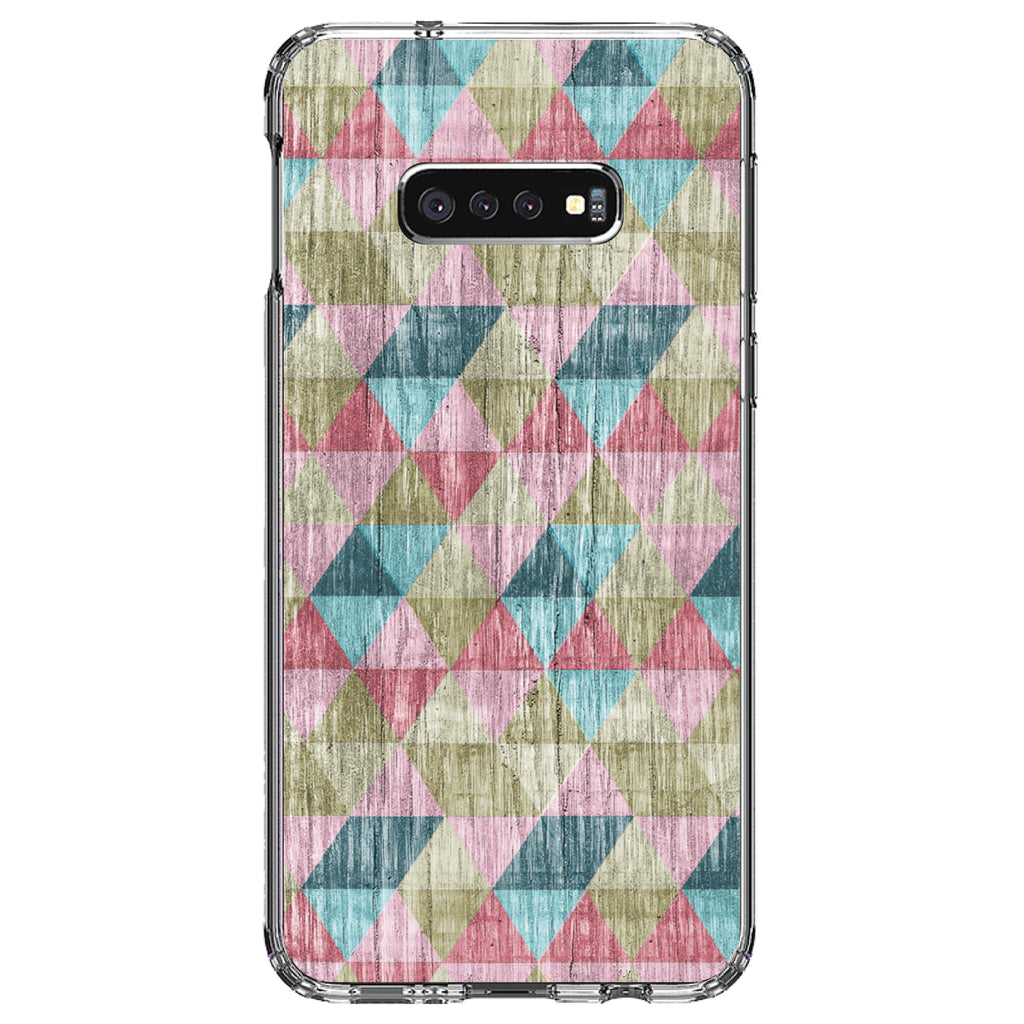 Multi Color Rainbow Wood Print Clear Shockproof iPhone Case, view 18