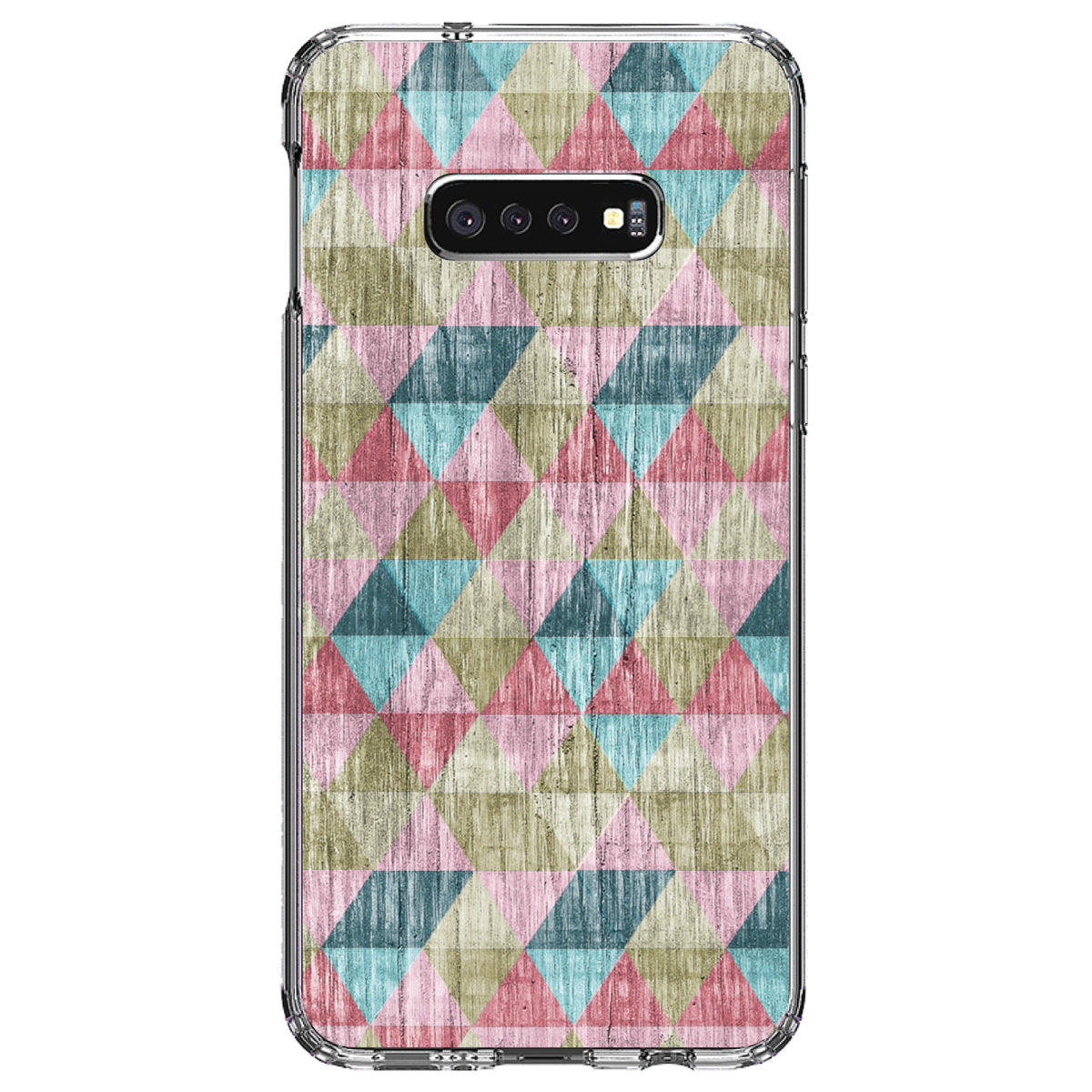 Multi Color Rainbow Wood Print Clear Shockproof iPhone Case, view 18