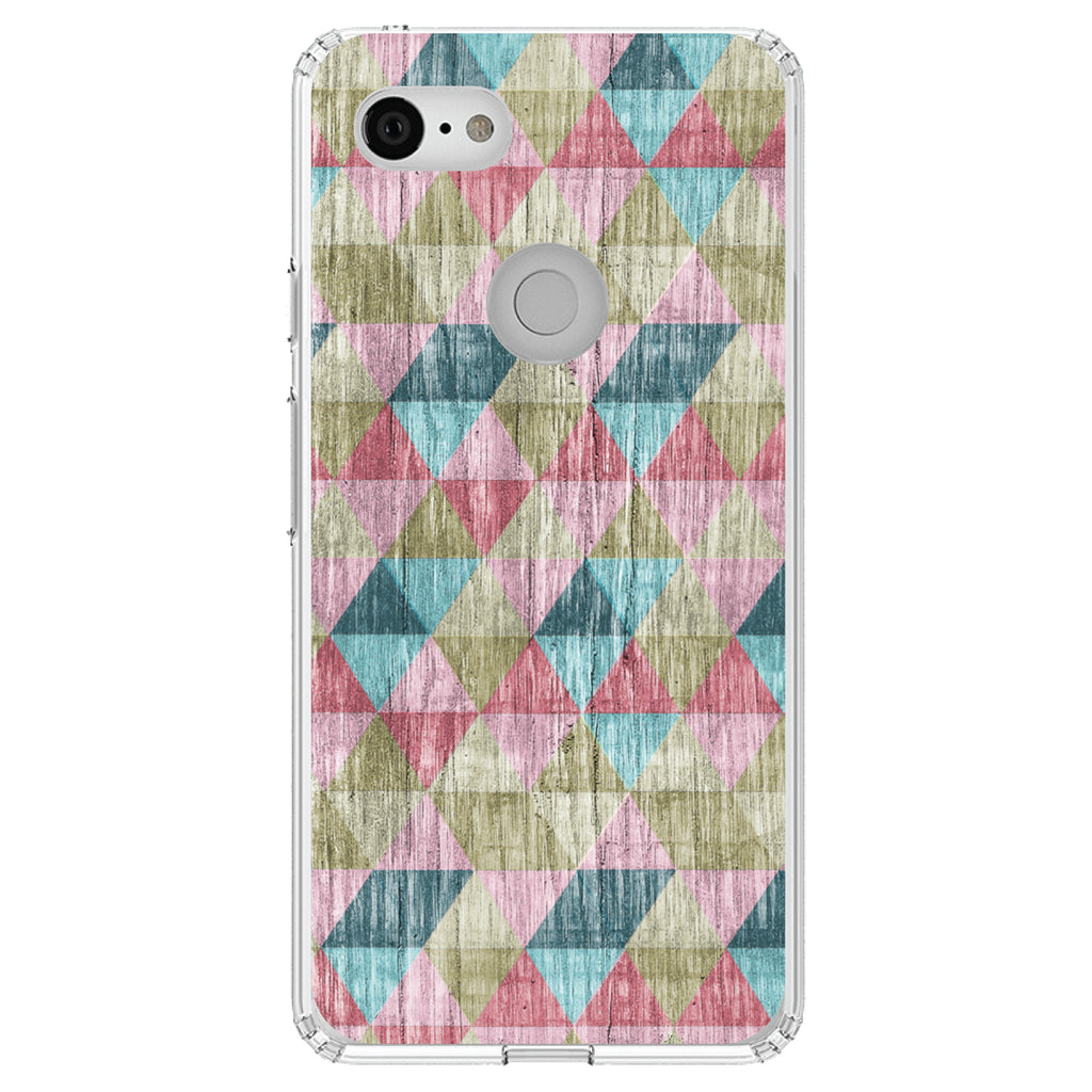 Multi Color Rainbow Wood Print Clear Shockproof iPhone Case, view 21