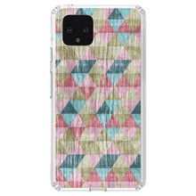 DistinctInk® Clear Shockproof Hybrid Case for Apple iPhone / Samsung Galaxy / Google Pixel - Multi Color Rainbow Wood Print