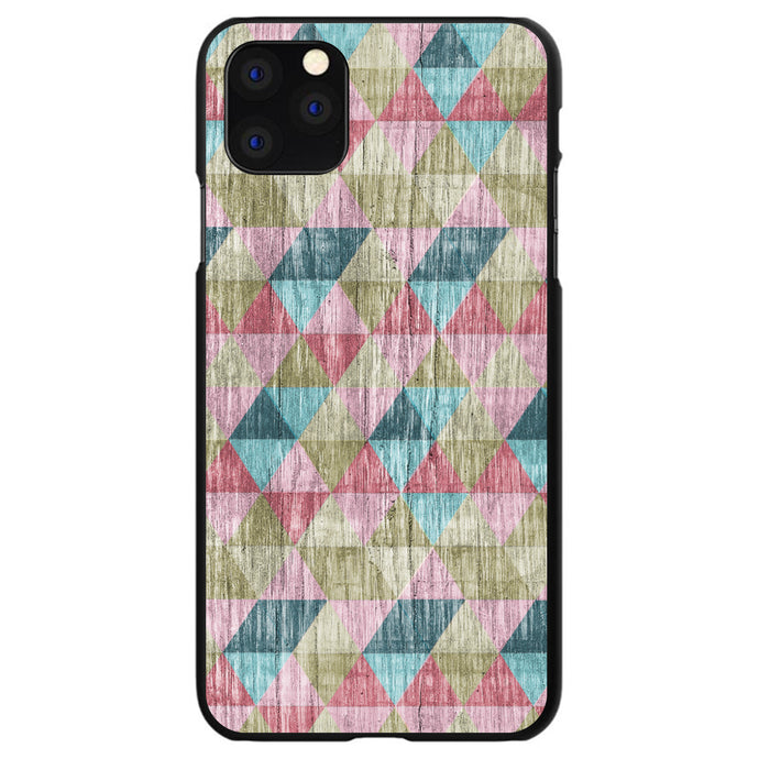 DistinctInk® Hard Plastic Snap-On Case for Apple iPhone or Samsung Galaxy - Multi Color Rainbow Wood