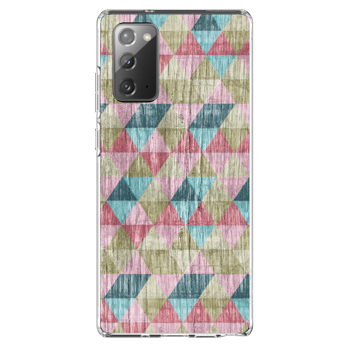 Multi Color Rainbow Wood Print Clear Shockproof iPhone Case, view 8