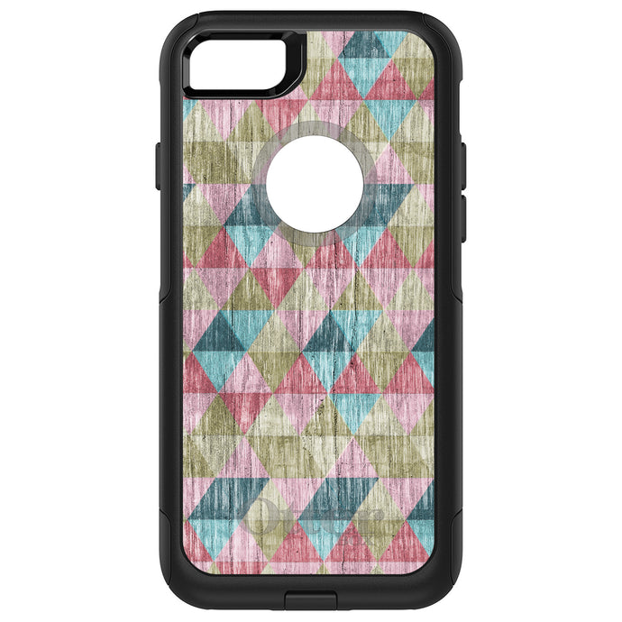 DistinctInk OtterBox Commuter Series Case for Apple iPhone or Samsung Galaxy - Multi Color Rainbow Wood