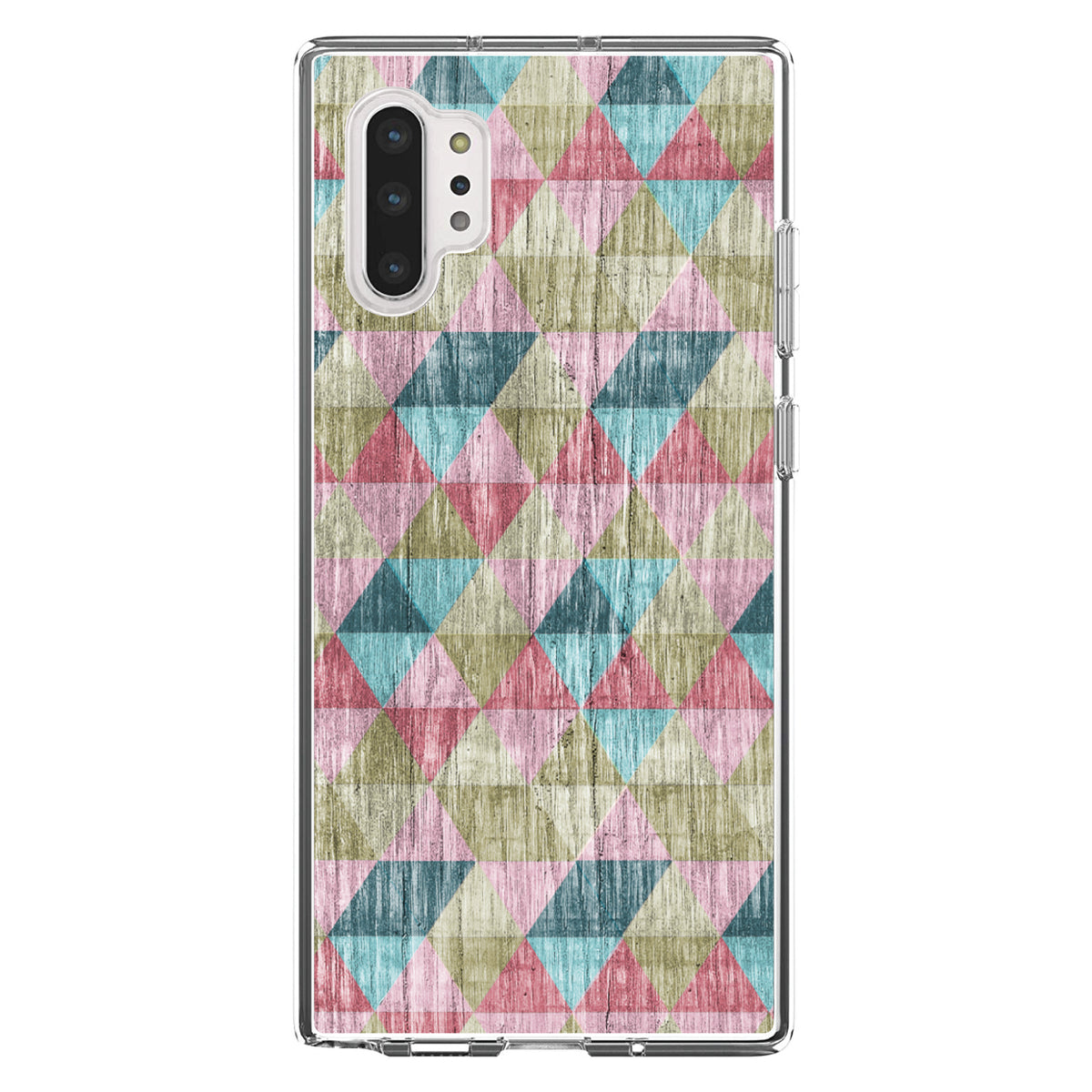 Multi Color Rainbow Wood Print Clear Shockproof iPhone Case, view 10