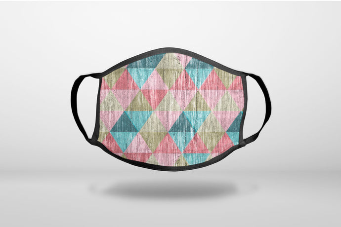 Multi Color Rainbow Wood Print - 3-Ply Reusable Soft Face Mask Covering, Unisex, Cotton Inner Layer