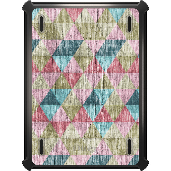 DistinctInk™ OtterBox Defender Series Case for Apple iPad / iPad Pro / iPad Air / iPad Mini - Multi Color Rainbow Wood