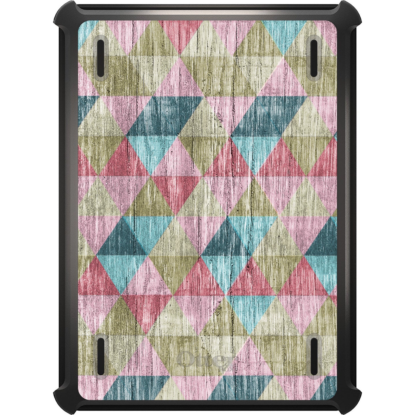 DistinctInk™ OtterBox Defender Series Case for Apple iPad / iPad Pro / iPad Air / iPad Mini - Multi Color Rainbow Wood