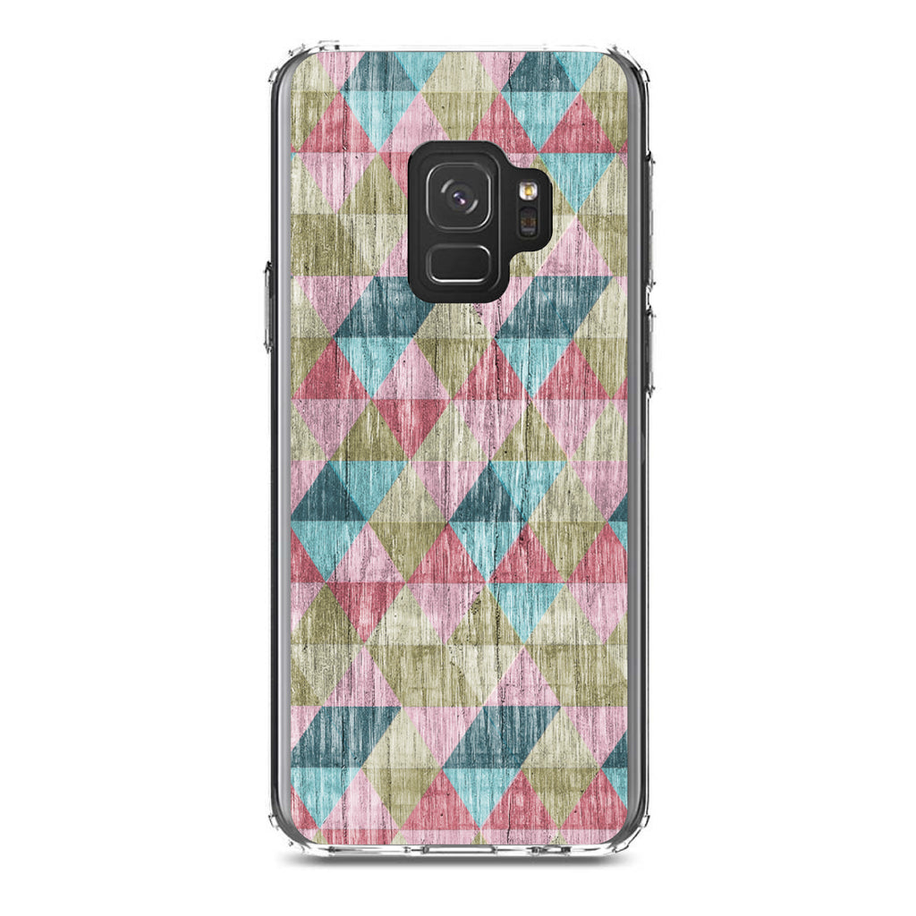 Multi Color Rainbow Wood Print Clear Shockproof iPhone Case, view 19