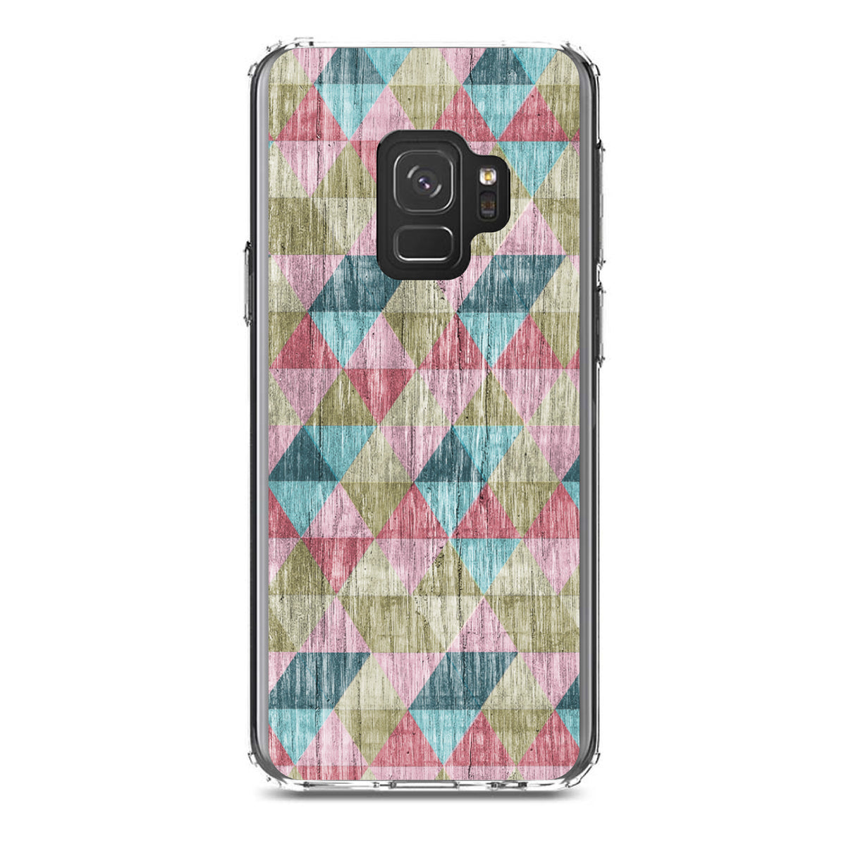 Multi Color Rainbow Wood Print Clear Shockproof iPhone Case, view 19