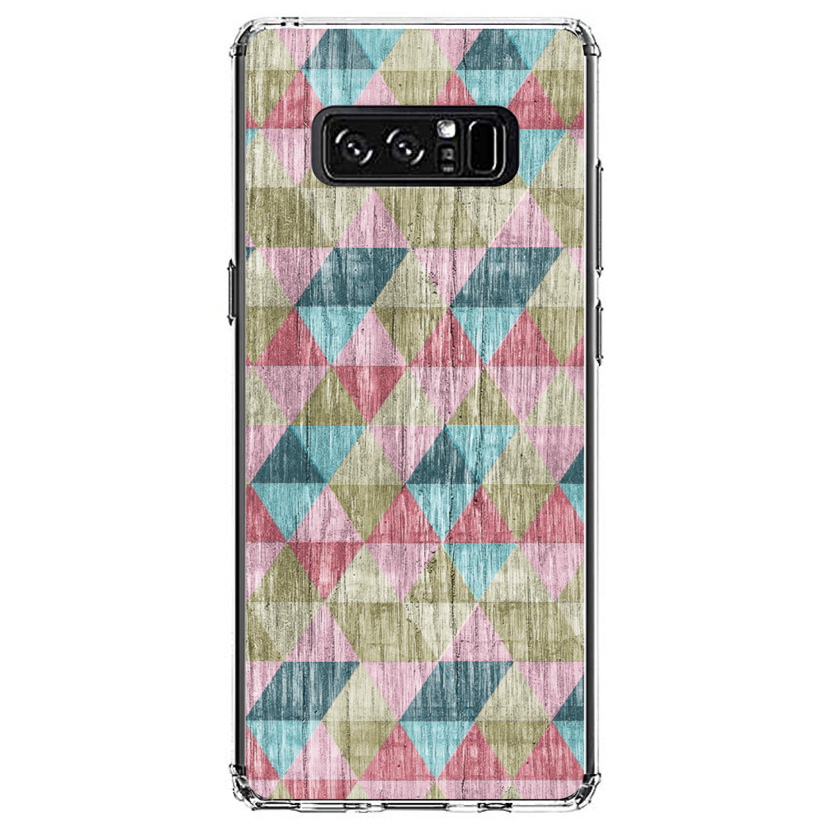 Multi Color Rainbow Wood Print Clear Shockproof iPhone Case, view 12