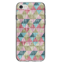 DistinctInk® Clear Shockproof Hybrid Case for Apple iPhone / Samsung Galaxy / Google Pixel - Multi Color Rainbow Wood Print