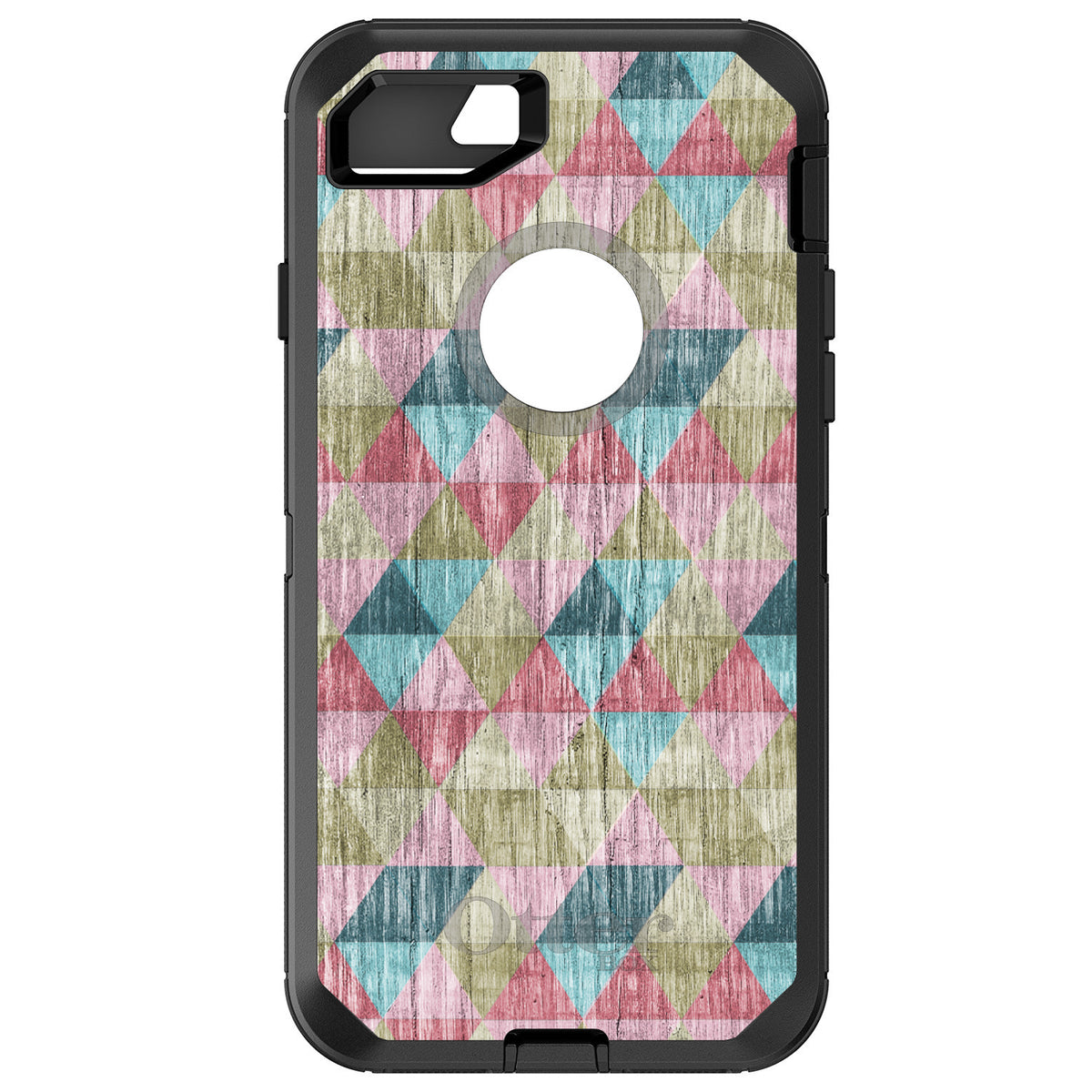 Multi Color Rainbow Wood OtterBox Defender Case for iPhone & Galaxy