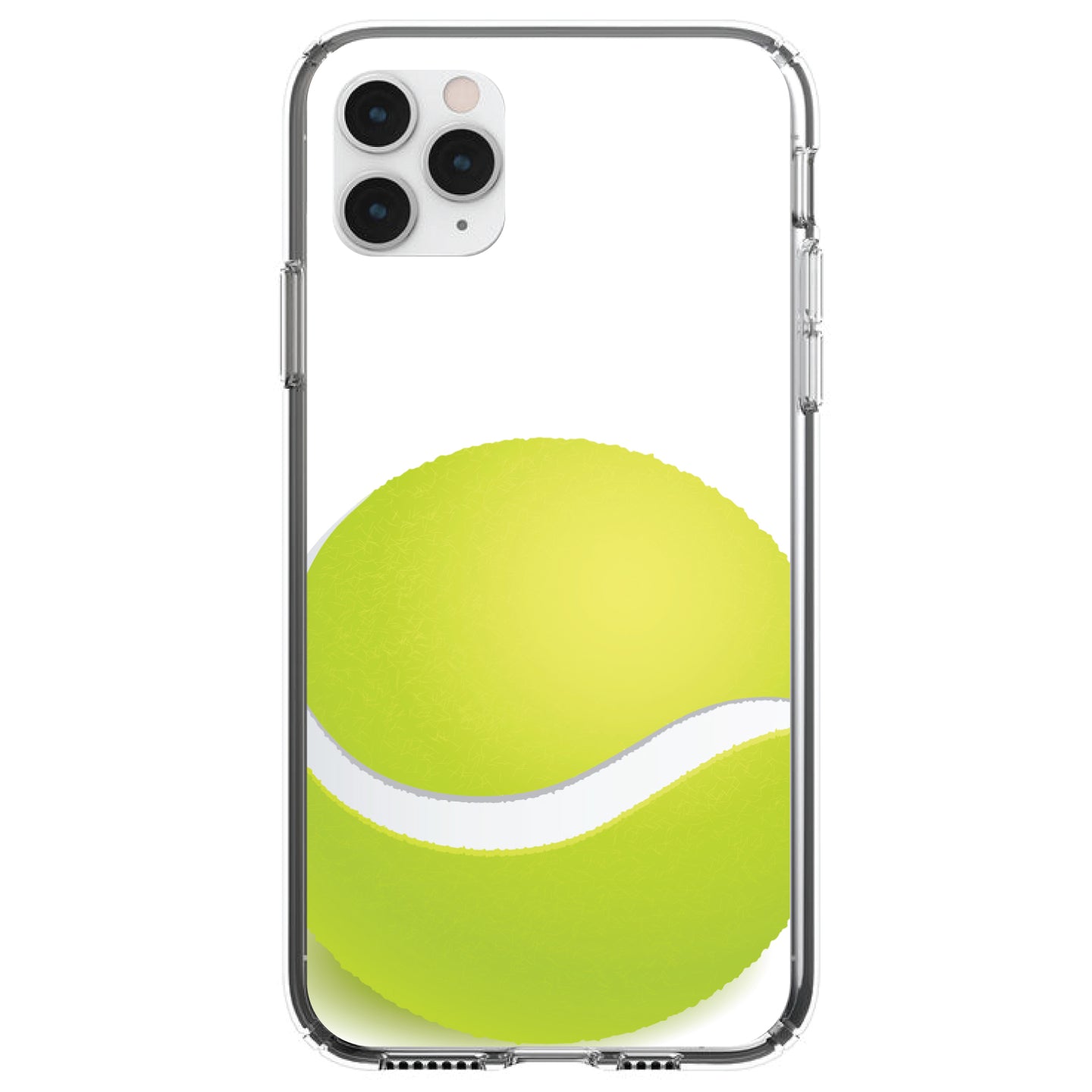 DistinctInk® Clear Shockproof Hybrid Case for Apple iPhone / Samsung Galaxy / Google Pixel - Green Tennis Ball