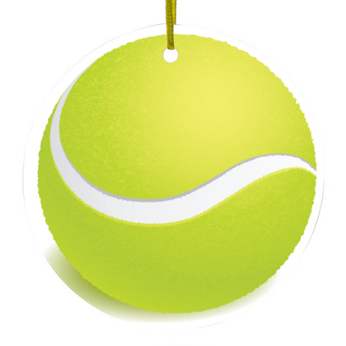 Green Tennis Ball Ceramic Ornament
