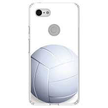 DistinctInk® Clear Shockproof Hybrid Case for Apple iPhone / Samsung Galaxy / Google Pixel - White Volleyball