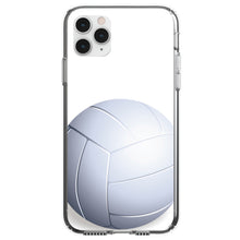 DistinctInk® Clear Shockproof Hybrid Case for Apple iPhone / Samsung Galaxy / Google Pixel - White Volleyball