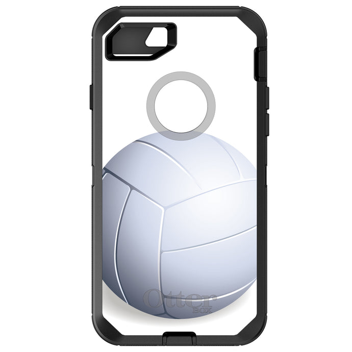DistinctInk™ OtterBox Defender Series Case for Apple iPhone / Samsung Galaxy / Google Pixel - White Volleyball
