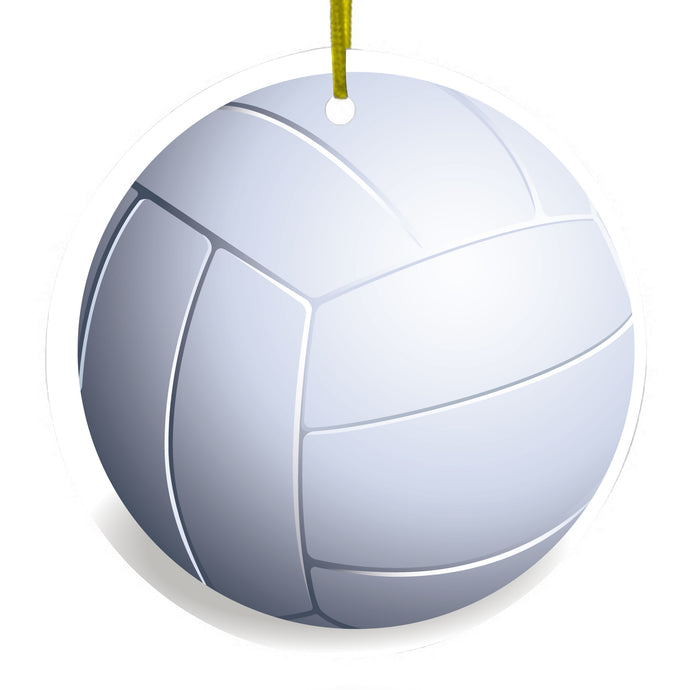White Volleyball Ceramic Ornament