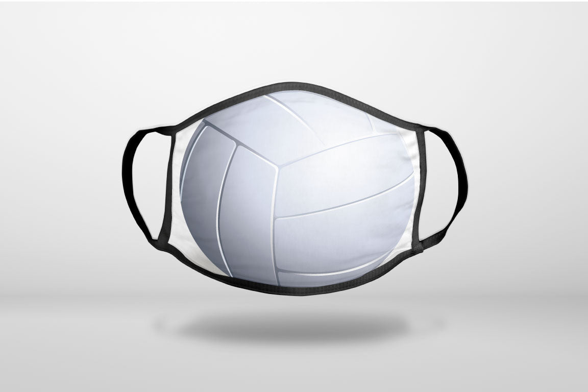 White Volleyball - 3-Ply Reusable Soft Face Mask Covering, Unisex, Cotton Inner Layer