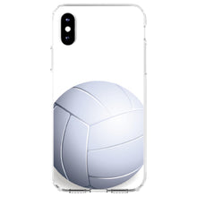 DistinctInk® Clear Shockproof Hybrid Case for Apple iPhone / Samsung Galaxy / Google Pixel - White Volleyball