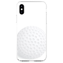 DistinctInk® Clear Shockproof Hybrid Case for Apple iPhone / Samsung Galaxy / Google Pixel - White Golf Ball