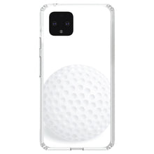 DistinctInk® Clear Shockproof Hybrid Case for Apple iPhone / Samsung Galaxy / Google Pixel - White Golf Ball